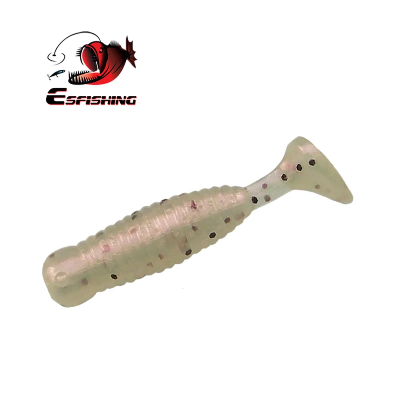 ESFISHING-señuelo de Pesca suave I Grub 45mm, aparejos de Pesca para trucha, lubina, Lucio, cebos de plástico artificiales Isca - imagen 4