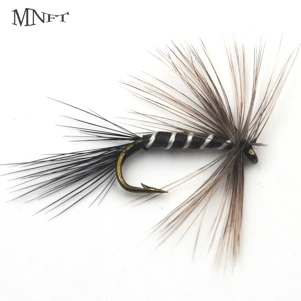 MNFT Mosca seca negra Mosquito Cebra para trucha – Imitación