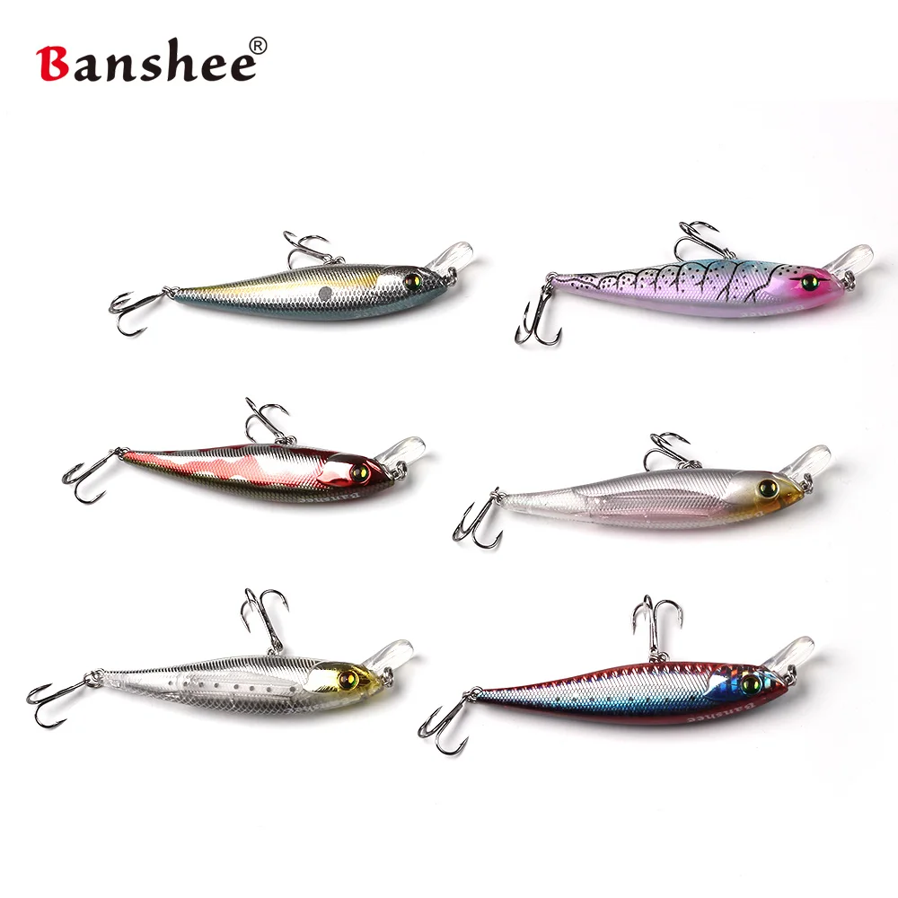 Banshee-señuelo de pesca flotante mnw35 de 90mm y 10g, sonajero, sonido poco profundo, cebo Artificial duro, Jerkbait, 6 unids/lote - imagen 5