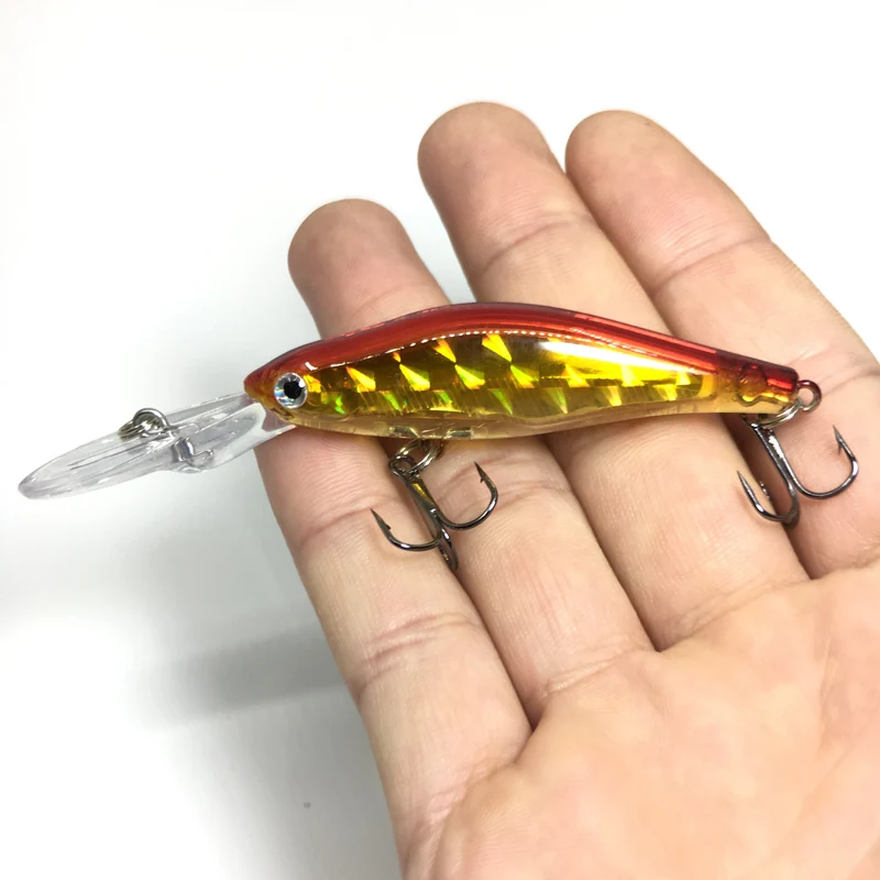 Señuelo de pesca de pececillo lento que se hunde con láser, 10cm, 8g, Wobbler, pesca con mosca Artificial, cebo duro, pesca de carpa, Crankbait, 1 Uds. - imagen 2