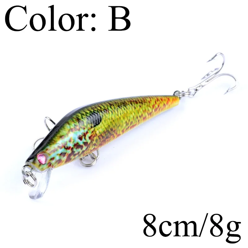 Señuelo de pesca de pececillos flotantes, cebo Artificial duro láser, ojos 3D, Wobblers, Crankbait, aparejos de pesca, 8cm, 8g, 1 ud. - imagen 3