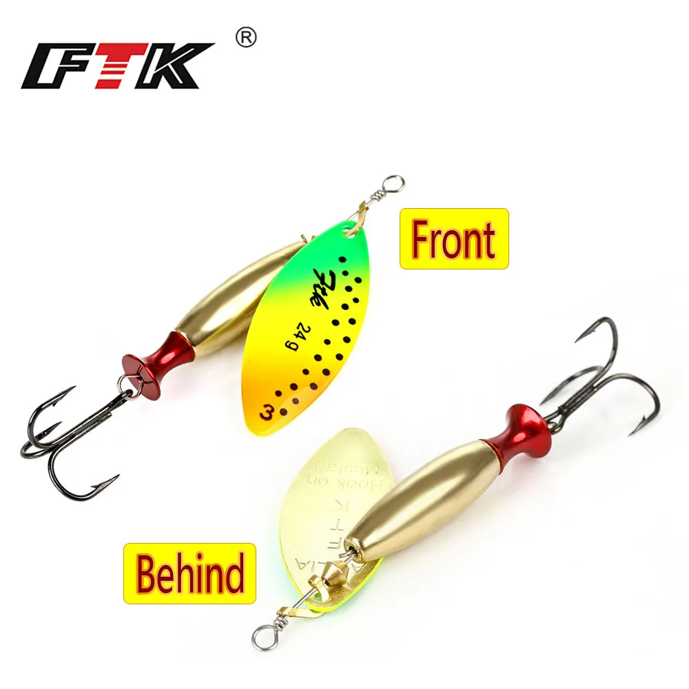 FTK-señuelo largo de pesca, anzuelo giratorio, cuchara con Mustad, anzuelos agudos, cebo duro de lubina, 1 unidad, tamaño: 2 18g/:3 24g - imagen 2