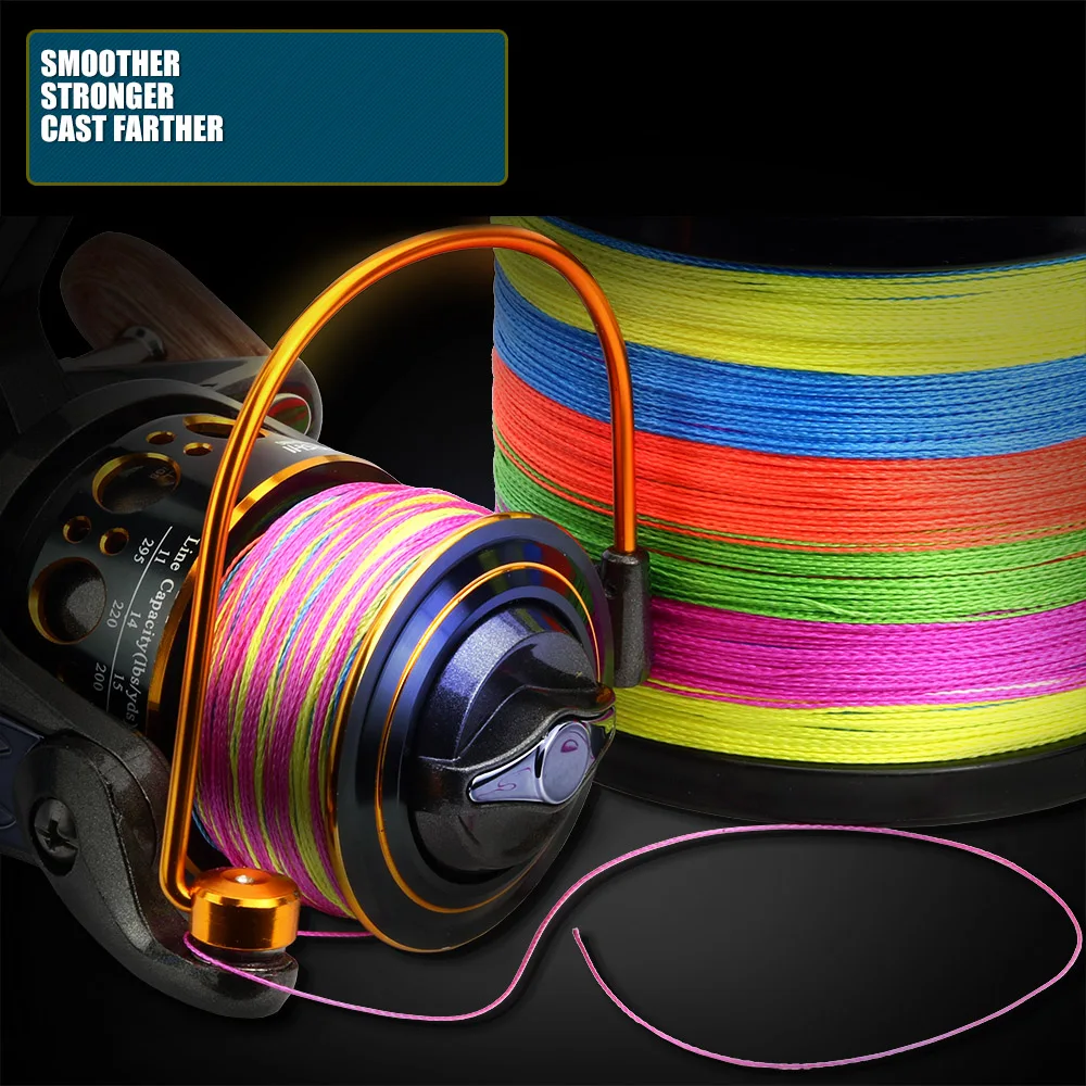 Línea de pesca trenzada de PE de 300M marca BAKAWA, línea de pesca multifilamento de 4 hebras de 10-120LB para pesca de carpa, alambre para toda la pesca - imagen 5