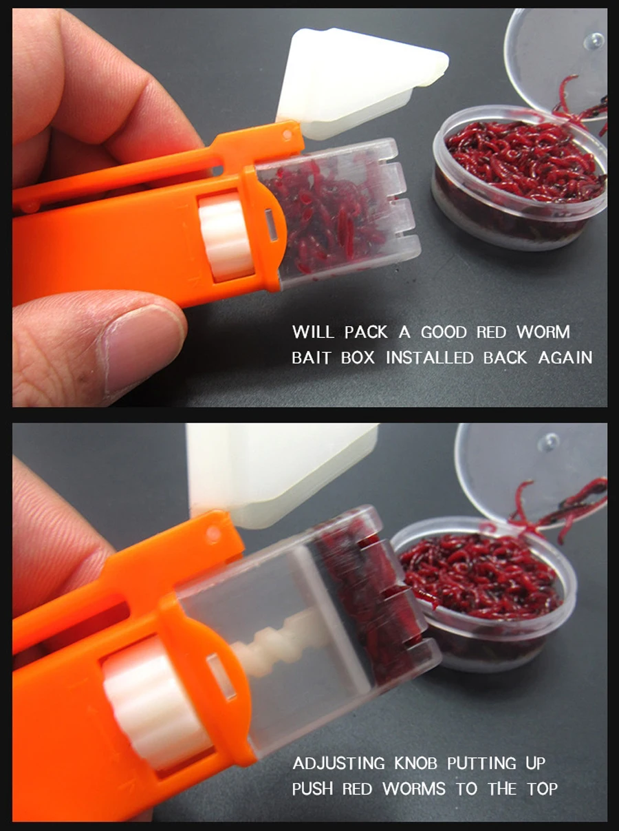 Herramienta auxiliar de pesca automática, gusano rojo rápidamente empaquetado en cebo, colgante de gusano de tierra, Clip de gusano de sangre, delantal de banda de goma, alicates de carpa - imagen 5