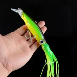 1 Uds. 14cm 40g cebo para pescar pulpo 6 colores calamar cebo duro anzuelo de acero rico en carbono Octopus Crank para Atun Sea Allure herramientas
