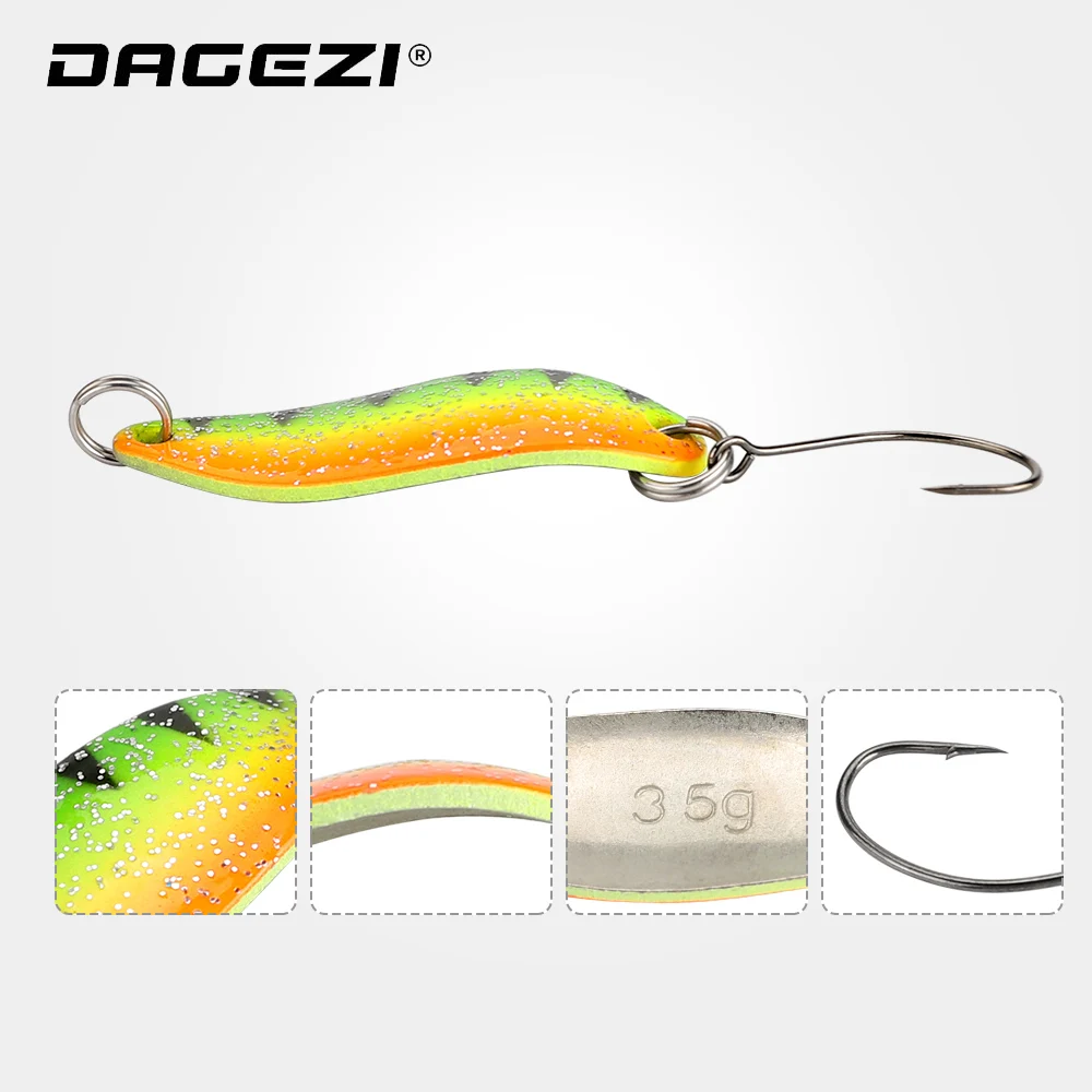 DAGEZI-señuelo de cuchara de pesca, cebo giratorio duro de 3,5g, 1 unidad, cebos duros, cebo Artificial para aparejos de pesca de carpa - imagen 5