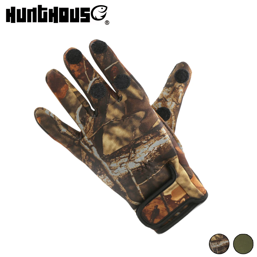Guantes de Pesca de dos dedos de neopreno PU, cuero transpirable, cálidos, accesorios de Pesca de carpa, Fitness, Invierno - imagen 4
