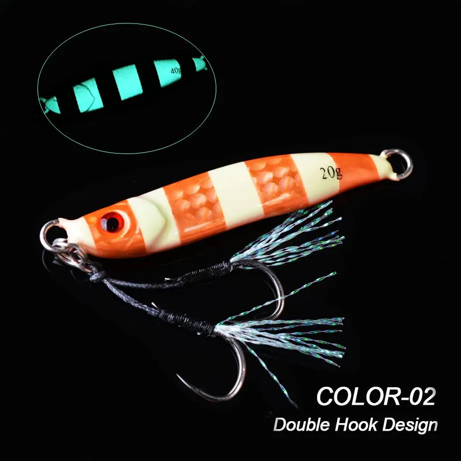 Jig metálico luminoso de caída lenta para lubina – Cuerpo cóncavo - imagen 3