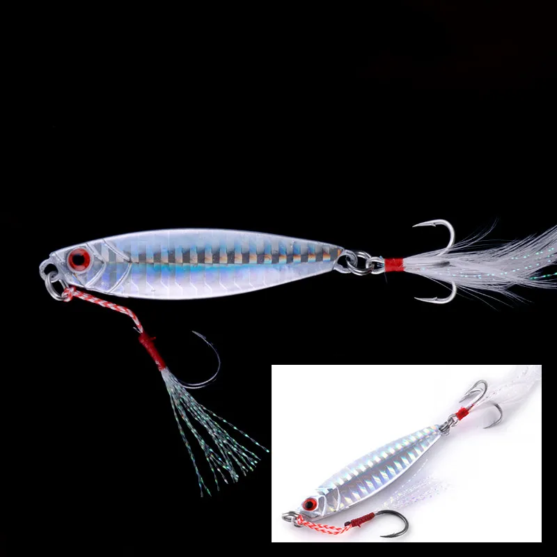 Señuelo de pesca Jigbait, señuelos artificiales de Metal fundido largo, plantillas láser, captura de lubina, caballa, anzuelo afilado de calidad de 10g-30g, 1 pieza - imagen 4