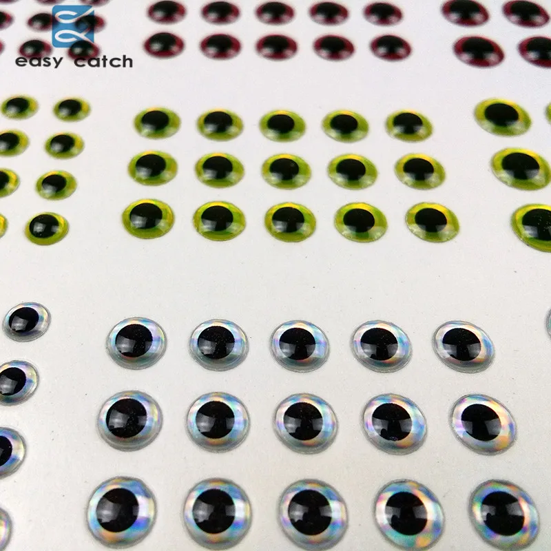 Easy Catch-señuelo de pesca 3D, Ojos de colores mezclados, Material de atado de moscas, ojo holográfico, accesorios de pesca DIY, pegatina, 183 unids/set - imagen 3