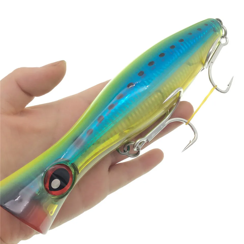 Señuelo de pesca Noeby popper, señuelo popper grande con sonido fuerte de 200/160/120mm para pesca de lubina, pez azul, atún popper con anzuelo VMC - imagen 3