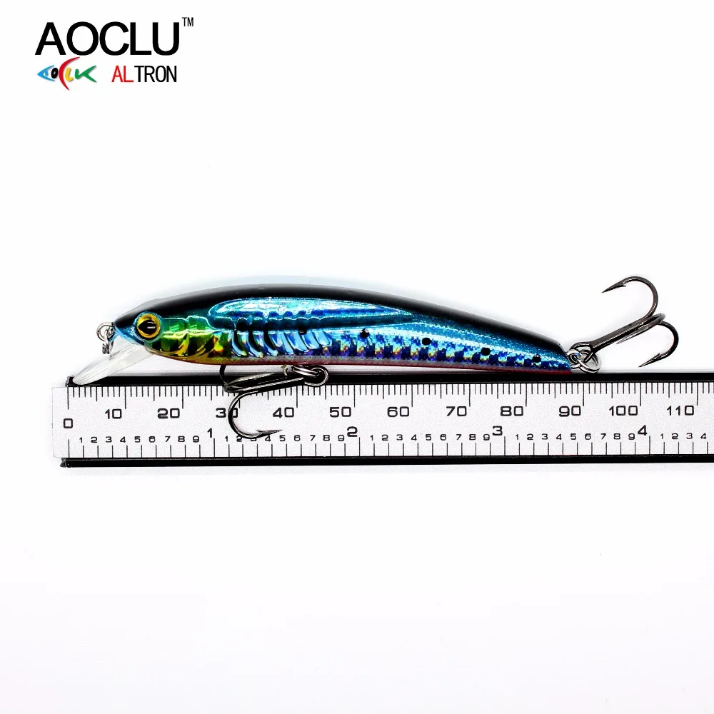 AOCLU-señuelo duro para sábalo Jerk, anzuelos flotantes, sonajero VMC, lubina, trucha, pesca de Lucio, Swimmer, 80mm, 7,5g de profundidad, 0,8 M - imagen 5