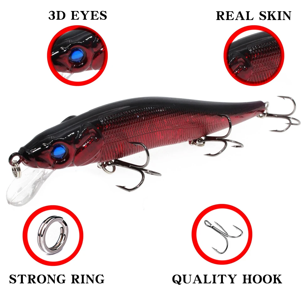 LEOSPORT-Señuelos de Pesca de 11,5 cm/14,5g, cebos duros, 5 colores disponibles, modelos de pececillos de plástico, aparejos de pesca al por mayor, 1 ud.
