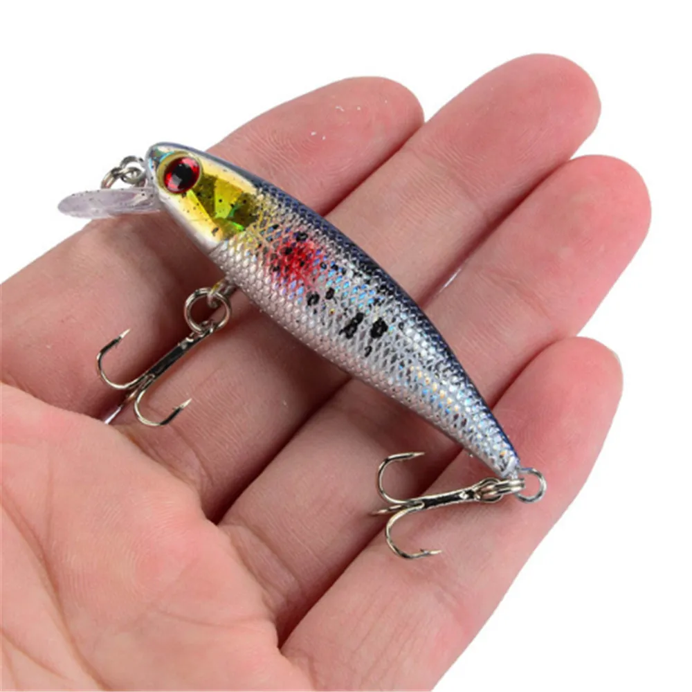 1 Uds 6,5 cm 4,5g señuelo de Pesca calidad Minnow señuelo ojos 3D cebo duro de plástico Pesca Artificial Jig Wobblers Crankbait cebo de Pesca - imagen 2
