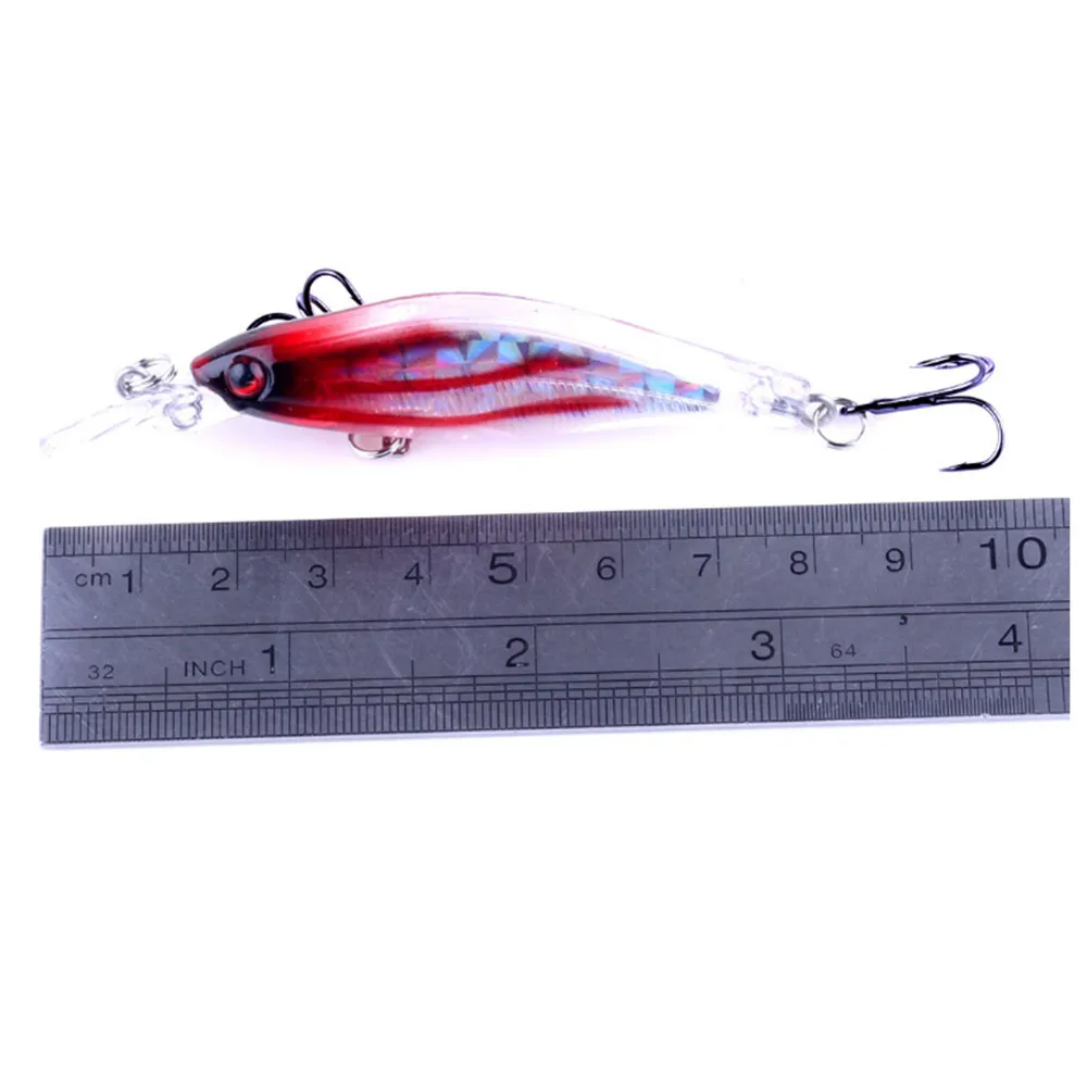 Señuelos de Pesca de pececillos, cebos duros artificiales, Crankbaits, aparejos de pesca con mosca, Wobbler Isca láser de plástico, 8 cm, 6,2g, 1 ud.