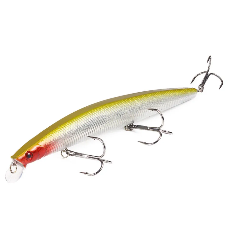1 Uds 18cm 23g modelo caliente Minnow señuelo de pesca cebo Artificial duro ojos 3D Wobblers Crankbait 2 #   Anzuelos Aparejos de pesca de luccio marino - imagen 4