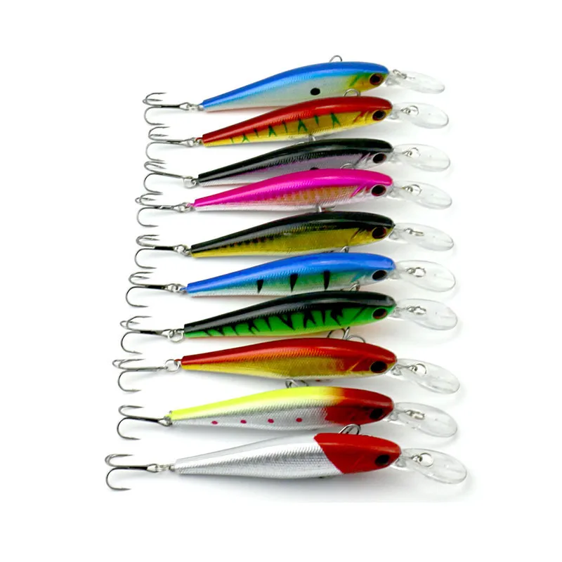 Señuelos de Pesca Minnow, cebos duros artificiales con anzuelos triples para carpa, trucha, Crankbait, ojos 3D, 9,5g/10,5 cm, 1 unidad - imagen 2