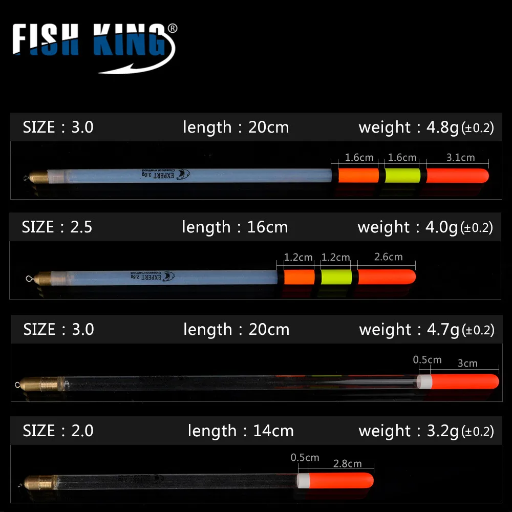 Flotador de pesca de plástico duro con tubo transparente, boya Vertical, aparejos de pesca, 10 piezas, 1,5/2,0/2,5/2,6/3,0G - imagen 2