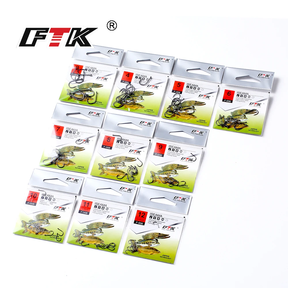 FTK-anzuelos de pesca ISMA 3-12 #, Hi, de carbono, para pesca de carpa - imagen 2