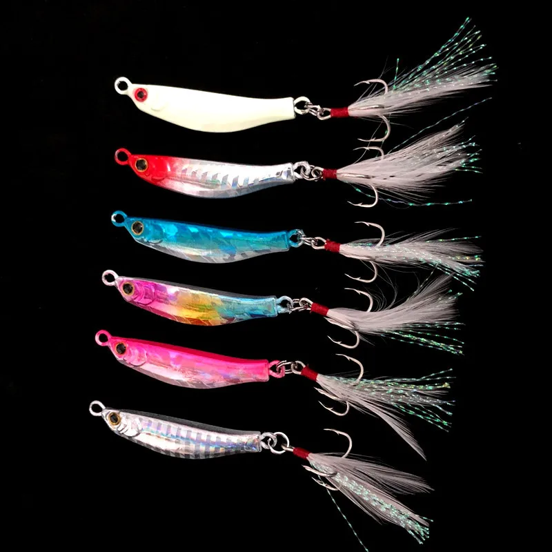1 pieza venta plantillas de vibración lenta pesca Jigbait señuelo cebo de Metal largo elenco Shore lanzamiento brillo señuelos artificiales 4,9 cm/20g - imagen 4