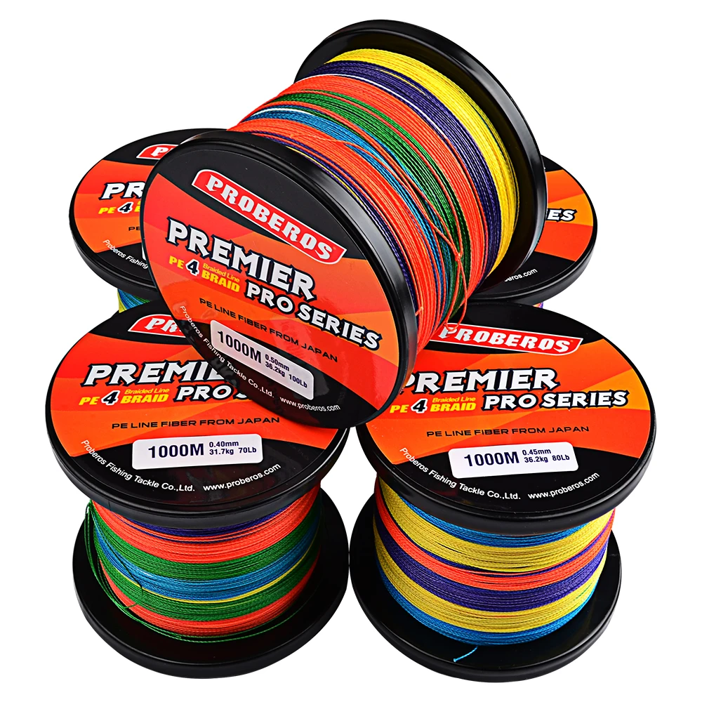 PROBEROS-línea de pesca trenzada Multicolor, 300M, 500M y 1000M, PE, 6-100LB - imagen 2