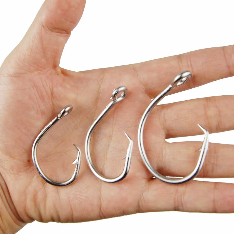 JSM-anzuelos de pesca de acero inoxidable, 20 unidades, tamaño 8/0-15/0 - imagen 4