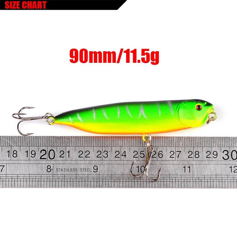 Señuelo de pesca de lápiz de agua superior, 9cm, 11,5g, cebo duro Artificial para trucha, crankbait, Wobbler, Minnows, aparejos de pesca, 1 ud. - imagen 2