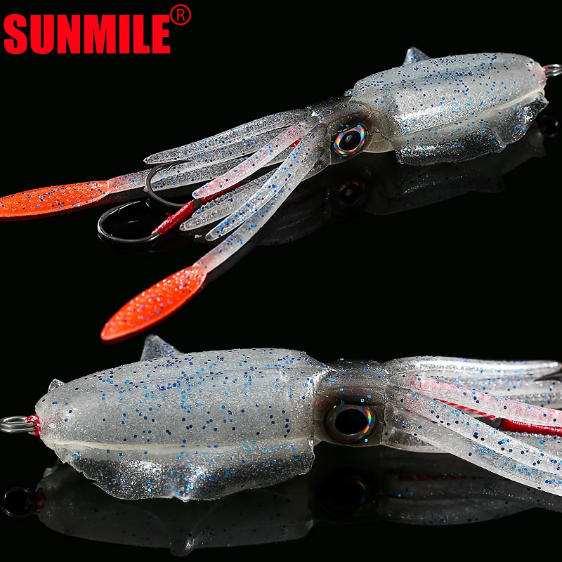 SUNMILE-señuelo de pesca de Calamar, cebo Wobbler luminoso/UV, 20g/60g, 150mm, para mar profundo - imagen 3