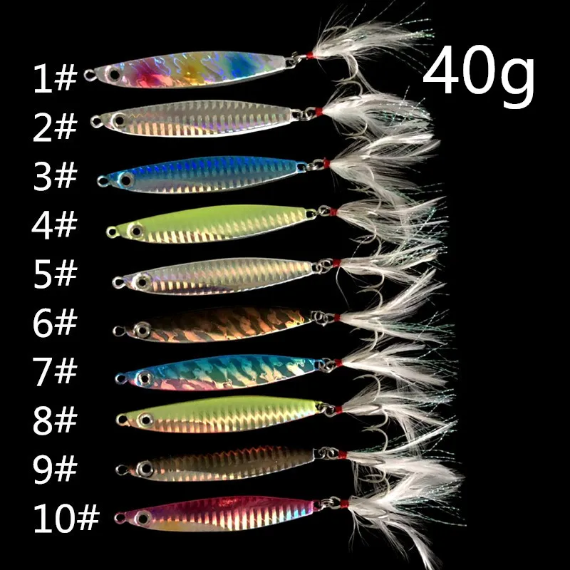 1 pieza venta Jigbait señuelo 40g 60g Shore Cast Señuelos de pesca cebo duro Artificial 8cm 9cm Jigs Minnow VIB aparejos - imagen 3