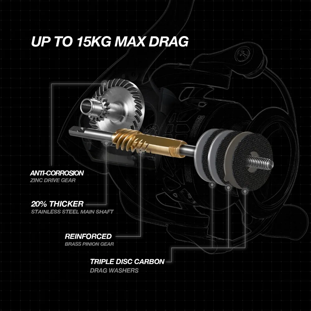 Piscifun-Bobina giratoria de carbono para pesca, carrete de agua salada con iluminación de 162g 5,2: 1/6,2: 1 ratio con engranaje 11 BB 1000 2000 3000 4000 - imagen 5