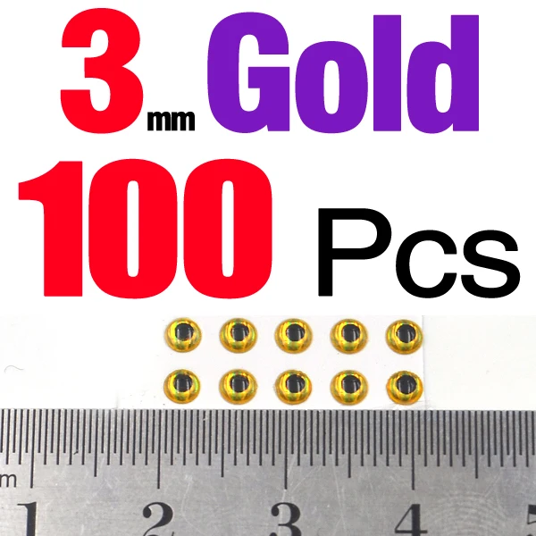 3mm Gold 100pcs