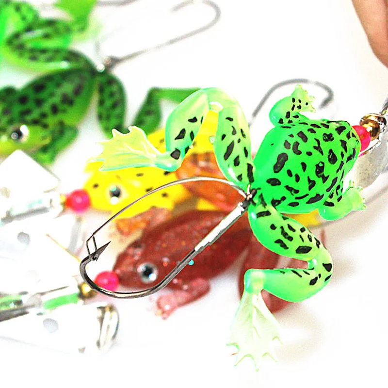 Señuelo suave de rana biónica de 9cm y 6,2g, cebo Artificial de silicona con anzuelo de púas sin Weedless, 1 unidad - imagen 3