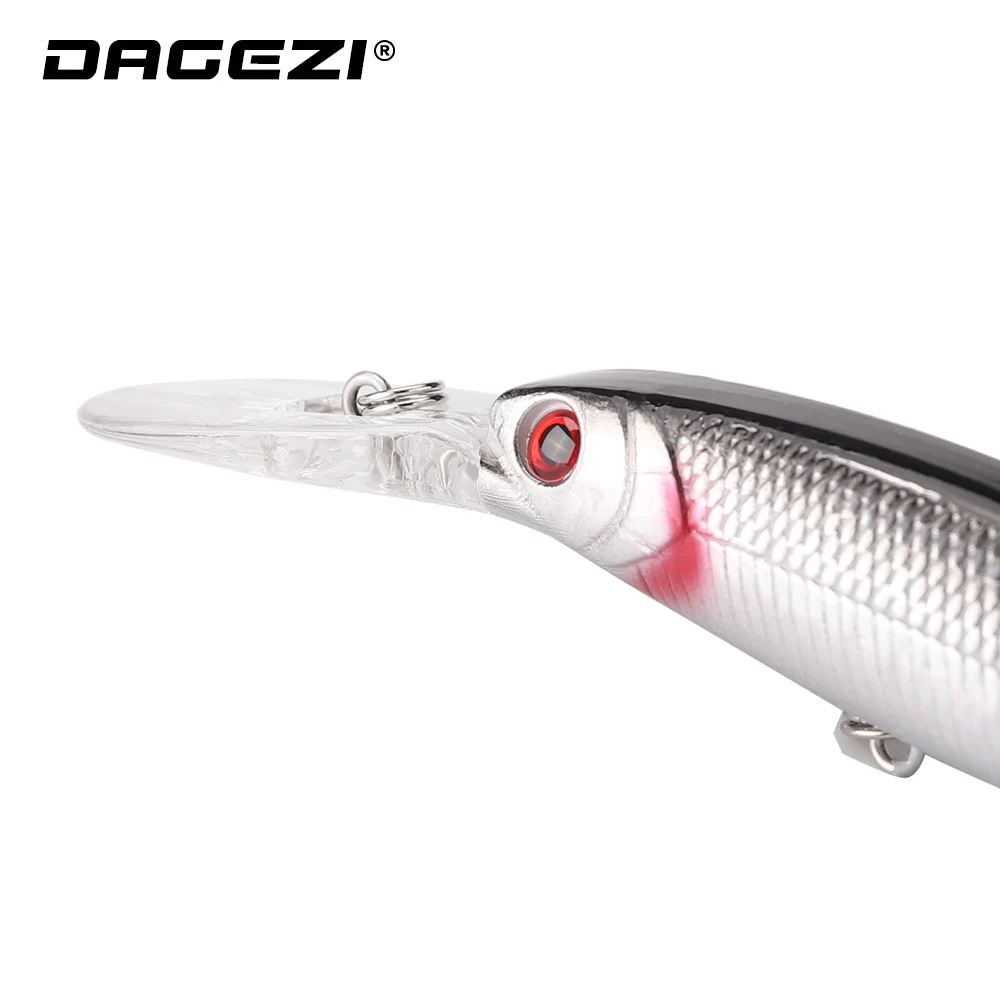 DAGEZI-señuelo de pesca para pececillos, 4 unids/lote, 14g, 15,5 cm, profundidad de natación de 2,7-4,5 M, cebo duro #4 ganchos Crankbait, aparejos de pesca duros Wobblers - imagen 4