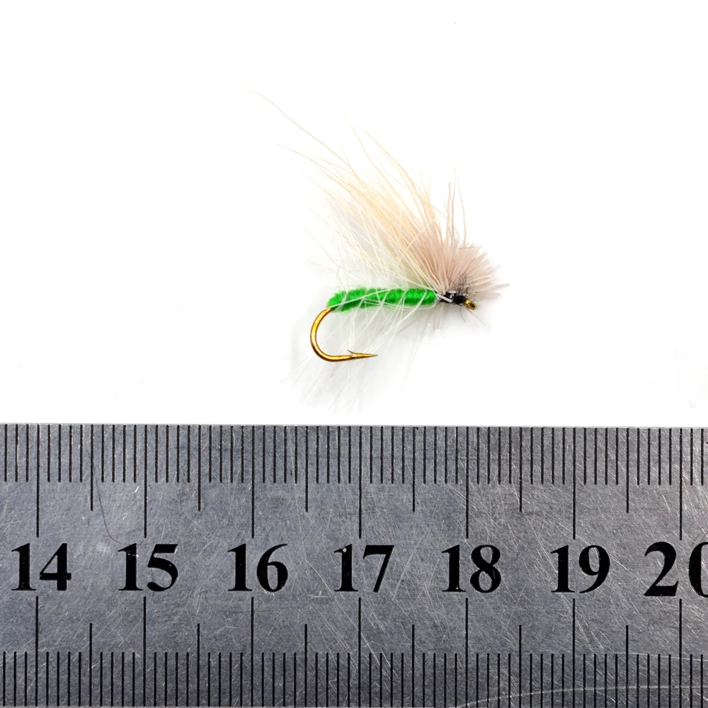 MNFT-señuelo de pesca con mosca seca, cebo Artificial para trucha, insectos de cuerpo verde, estilo, moscas de salmón, aparejos de pesca, 10 Uds., #10 - imagen 5