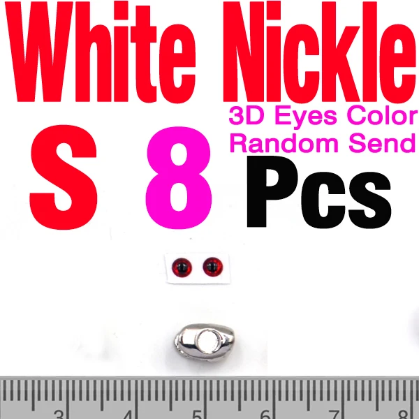 8Pcs S White Nickle