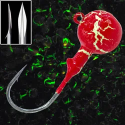 Señuelo de pesca nocturno, anzuelo con cabeza de anzuelo brillante, anzuelos de gusano, cebo suave, anzuelo con ranura de sangre, 1,8g-14g, aparejo Texas, bolsa de 3-6 piezas, venta