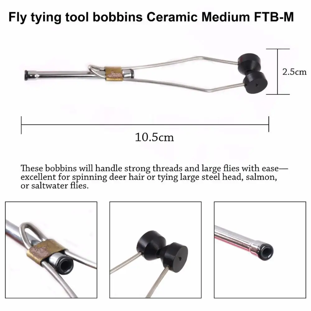 Kit de herramientas para atar moscas con bobina de cerámica Maximumcatch con hilo, cuentas y plumas para pesca con mosca DIY - imagen 4