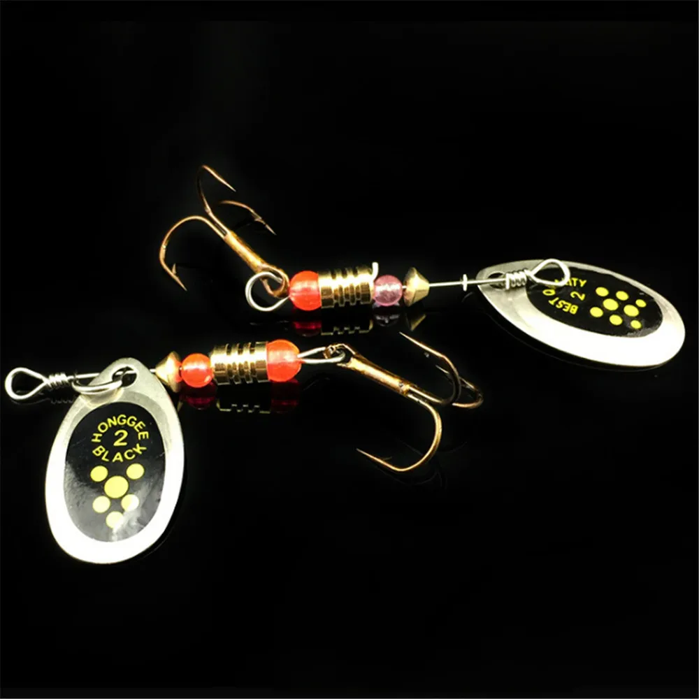 FISHINAPOT-señuelo giratorio de Metal para pesca, anzuelo giratorio de 6cm y 2,5g, con lentejuelas, Wobbler, Crankbait, 1 unidad - imagen 4