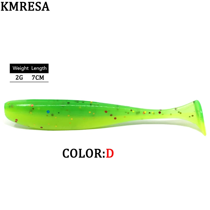 Señuelos de Pesca Wobbler de 7cm, cebo suave de silicona, fácil de limpiar, doble Color, carpa Artificial, lubina, olor a pescado, 6 uds. - imagen 5