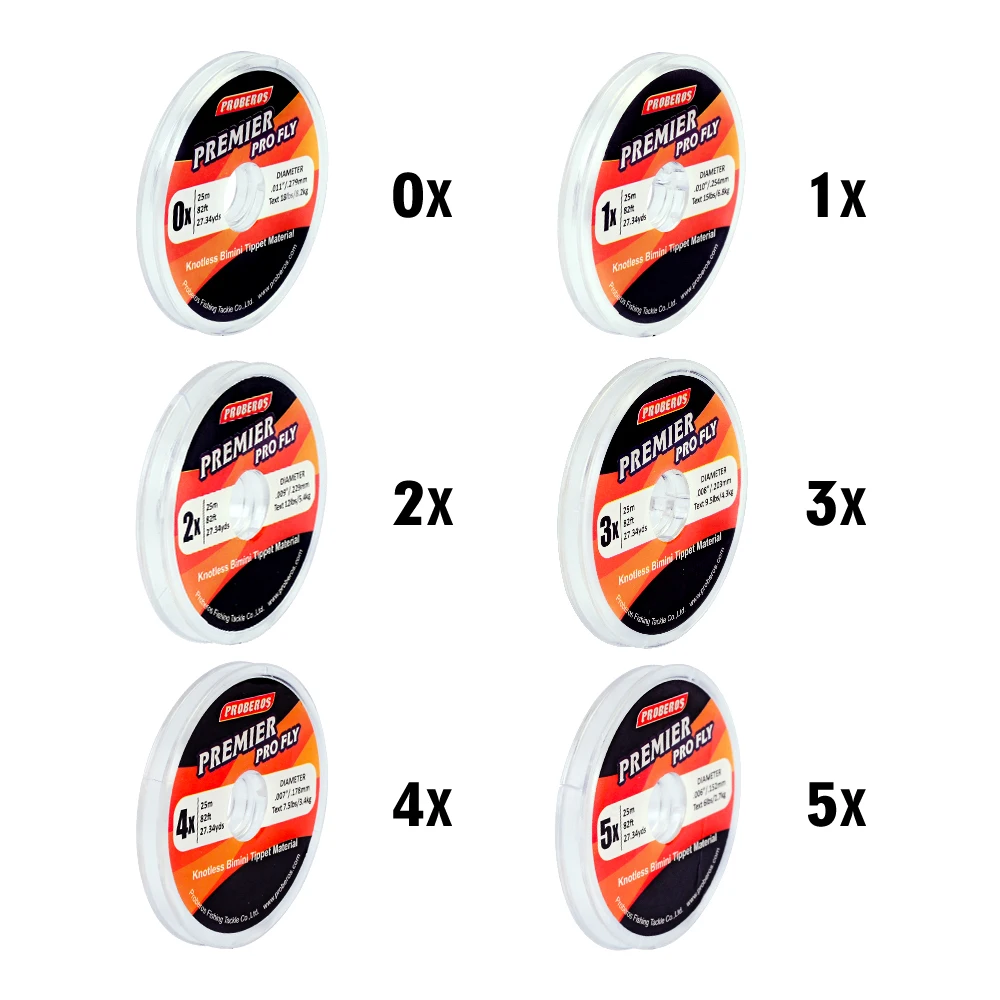 Proberos-línea de pesca con mosca de la serie PRO BEROS, líder de línea de mosca, 25M/82 pies, 0X-5X, 10 piezas - imagen 2