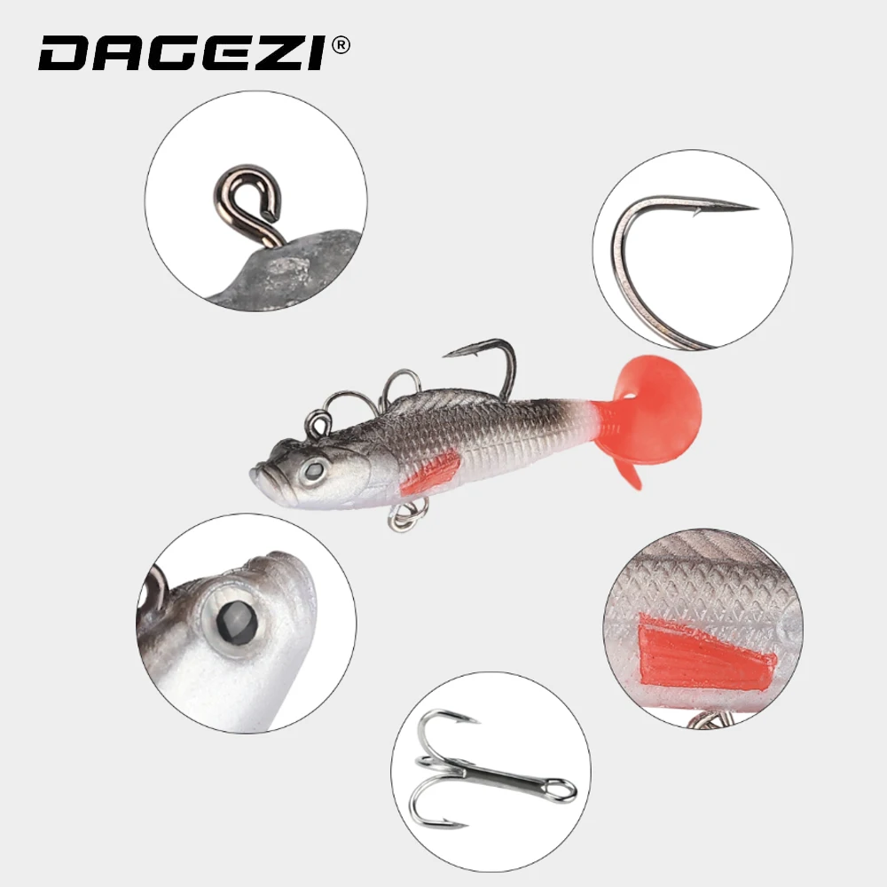 DAGEZI-SEÑUELOS blandos de pesca con anzuelo, 1 pieza, 8,5 cm/8G, para carpa - imagen 4