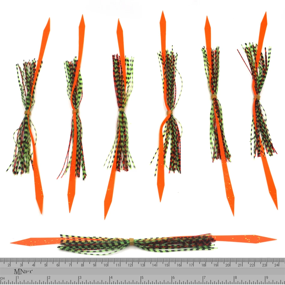 MNFT 12 Bundles Squid Rubber Skirts Jig Lures Trailers Fishing Accessories DIY Rig Spare Assist Hook Lure Fly Tying Material - imagen 4