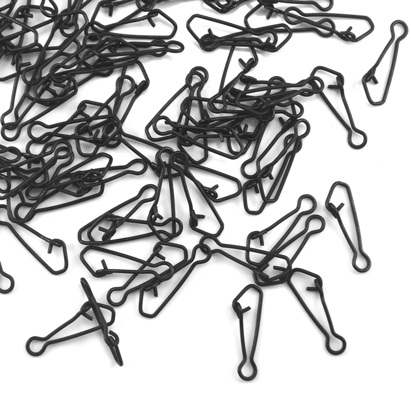 MNFT 50 unids/pack enganchado a presión aleación de latón negro mate conectores de cambio rápido accesorio de pesca conector broches de seguridad ganchos de bloqueo - imagen 3