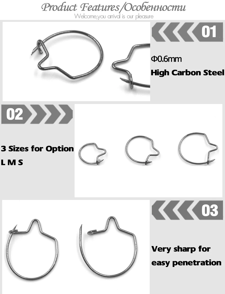 MNFT 24 Uds S/M/L gusanos de pesca de carpa Clip para cebo anillo gancho Terminal aparejos gruesos aparejos para el cabello Chub Barbel - imagen 3