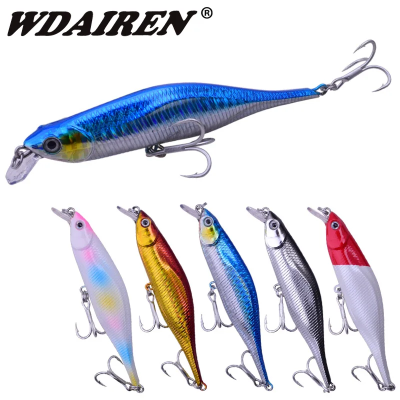 Señuelo de pesca flotante Minnow, cebo Artificial duro láser, ojos 3D, 11cm, 11g, FA-478 - imagen 2