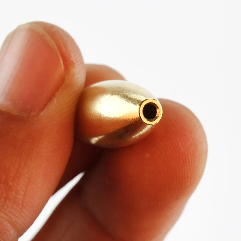 Accesorios de aparejos de pesca, plomo de cobre puro, bala TEXAS RIG, señuelo de peso, cono, línea hueca a través - imagen 4