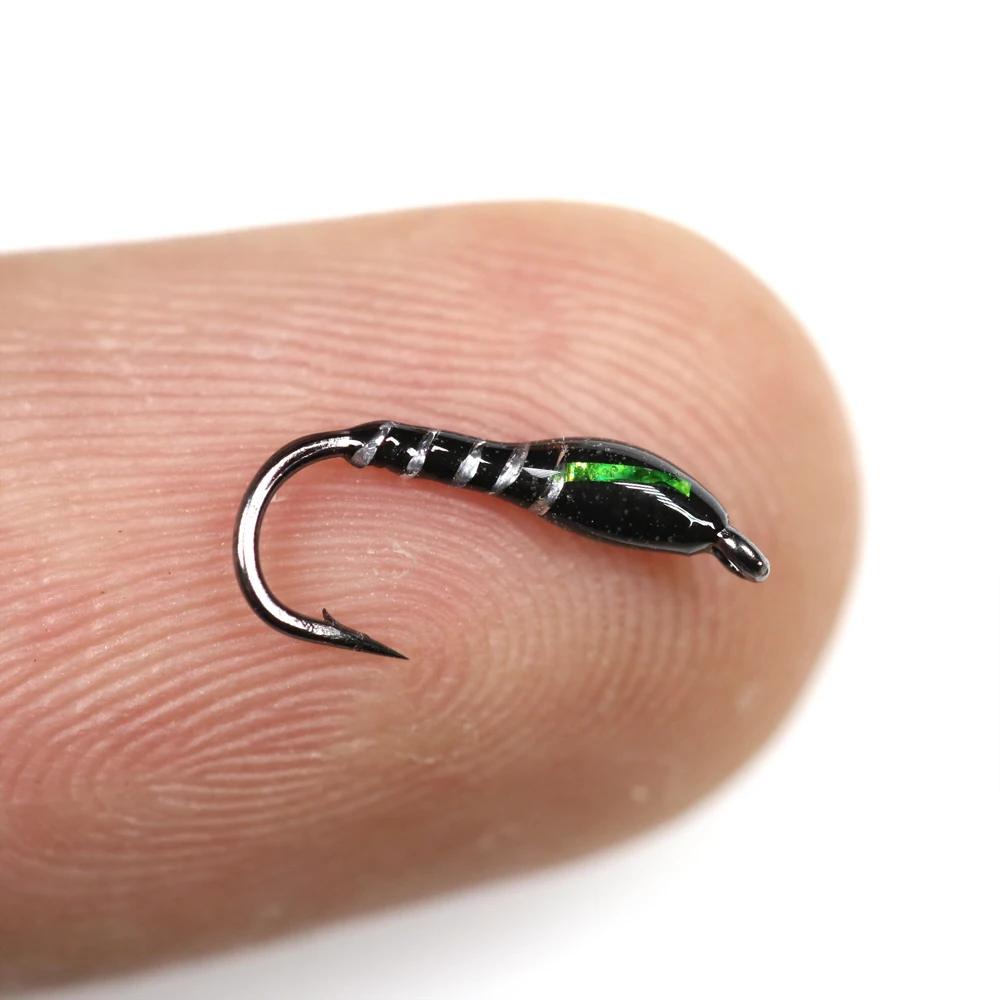 Bimoo-SEÑUELOS de pesca con mosca, 10 unidades, 20 unidades, 50 unidades, n. ° 14, zumbador de gancho, moscas, ninfa, Midge, trucha - imagen 3