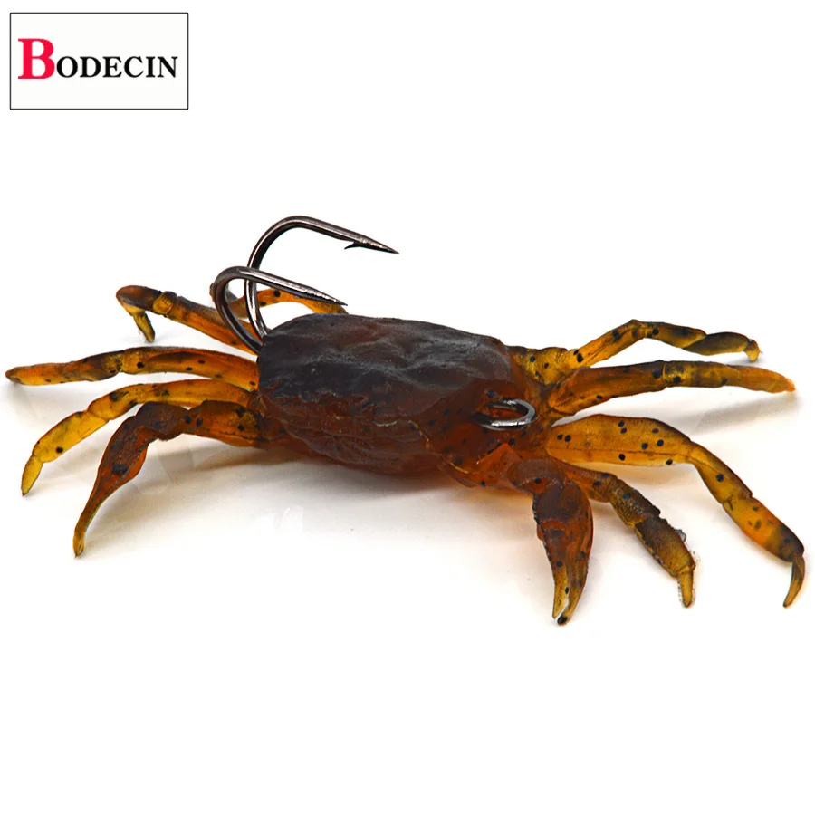 1PCS Silicone Mold Winter Fishing Bait Jig Crab Soft Artificial Lures 3D Simulation Multicolour For Fish With Hooks Sea Lures (3)