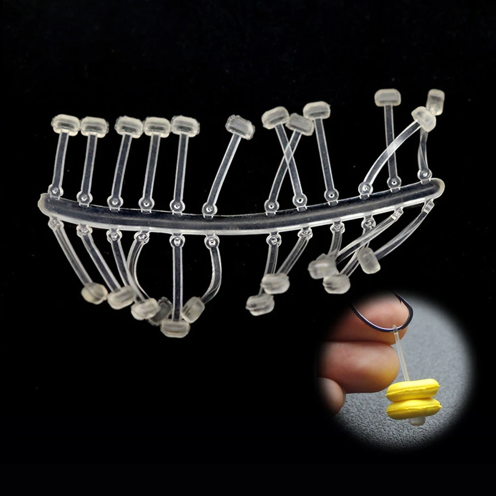 Bimoo-aparejo de pelo de pesca de carpa, 5 tarjetas/60 topes, cebo de pesca, tope de aparejo, insertos de Boilie de Color claro - imagen 2