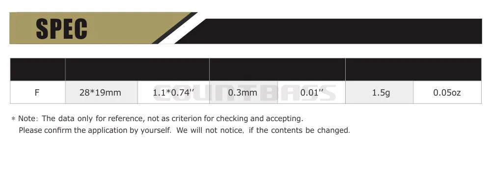 Countbass 50 Uds hoja de plantilla de natación, hoja de Chatterbait de acero inoxidable, plantillas de vibración DIY, señuelo de plantilla de pesca oscilante de fundición - imagen 3